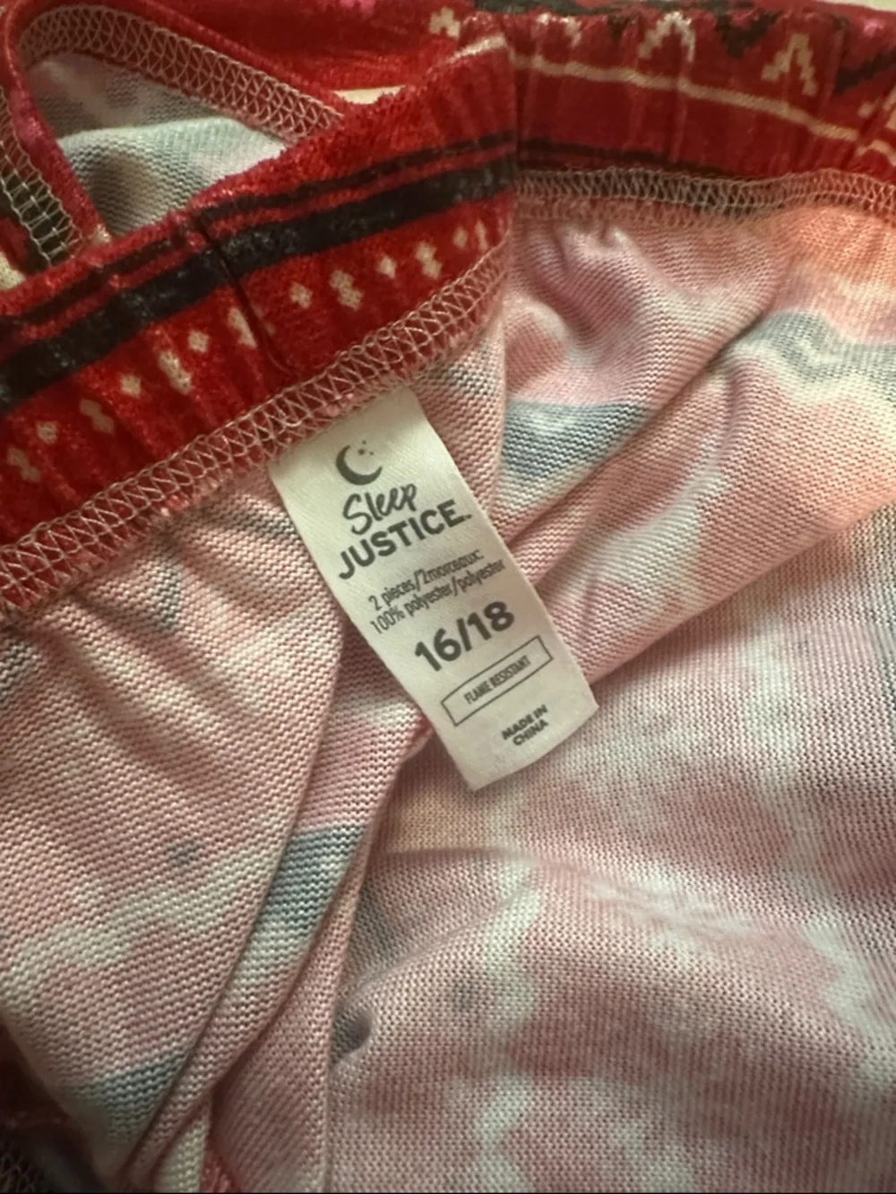Girls Justice pajama set size 16/18
